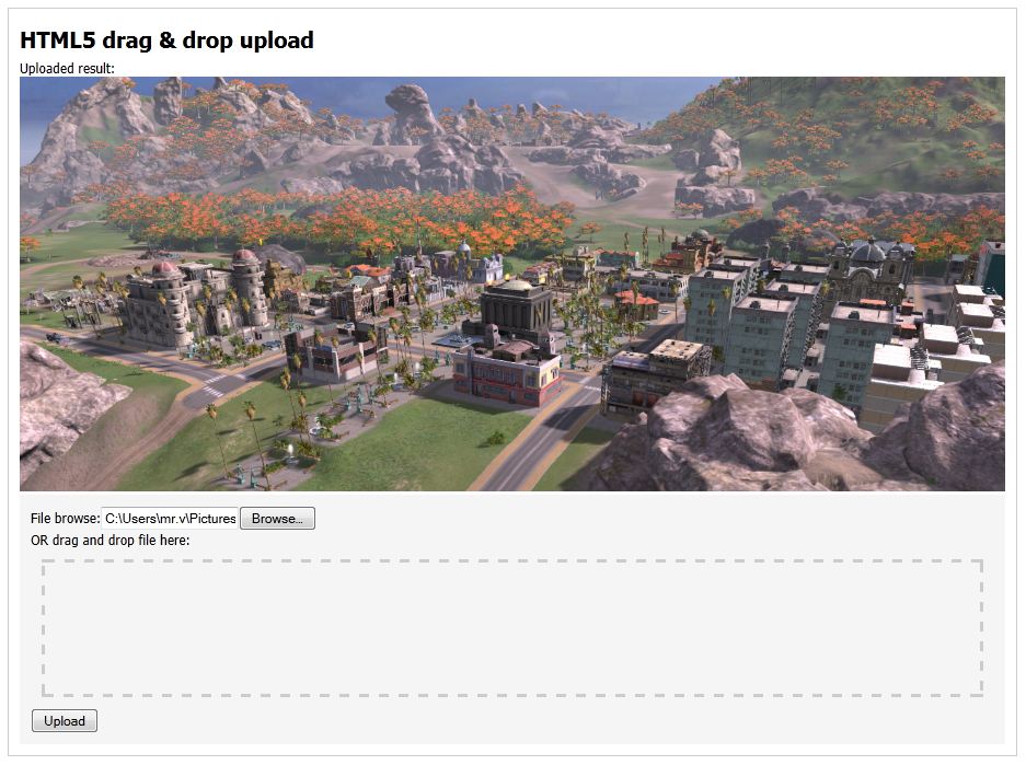 html5 drag drop upload example