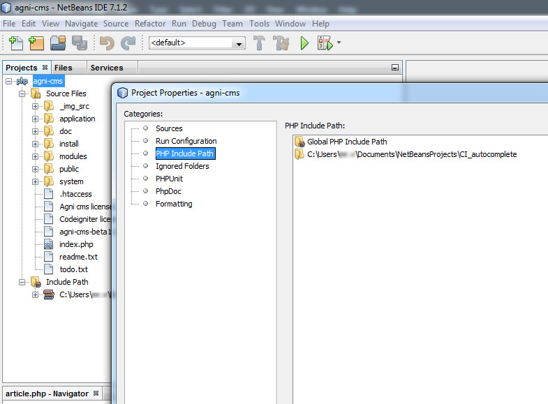 netbeans codeigniter auto complete