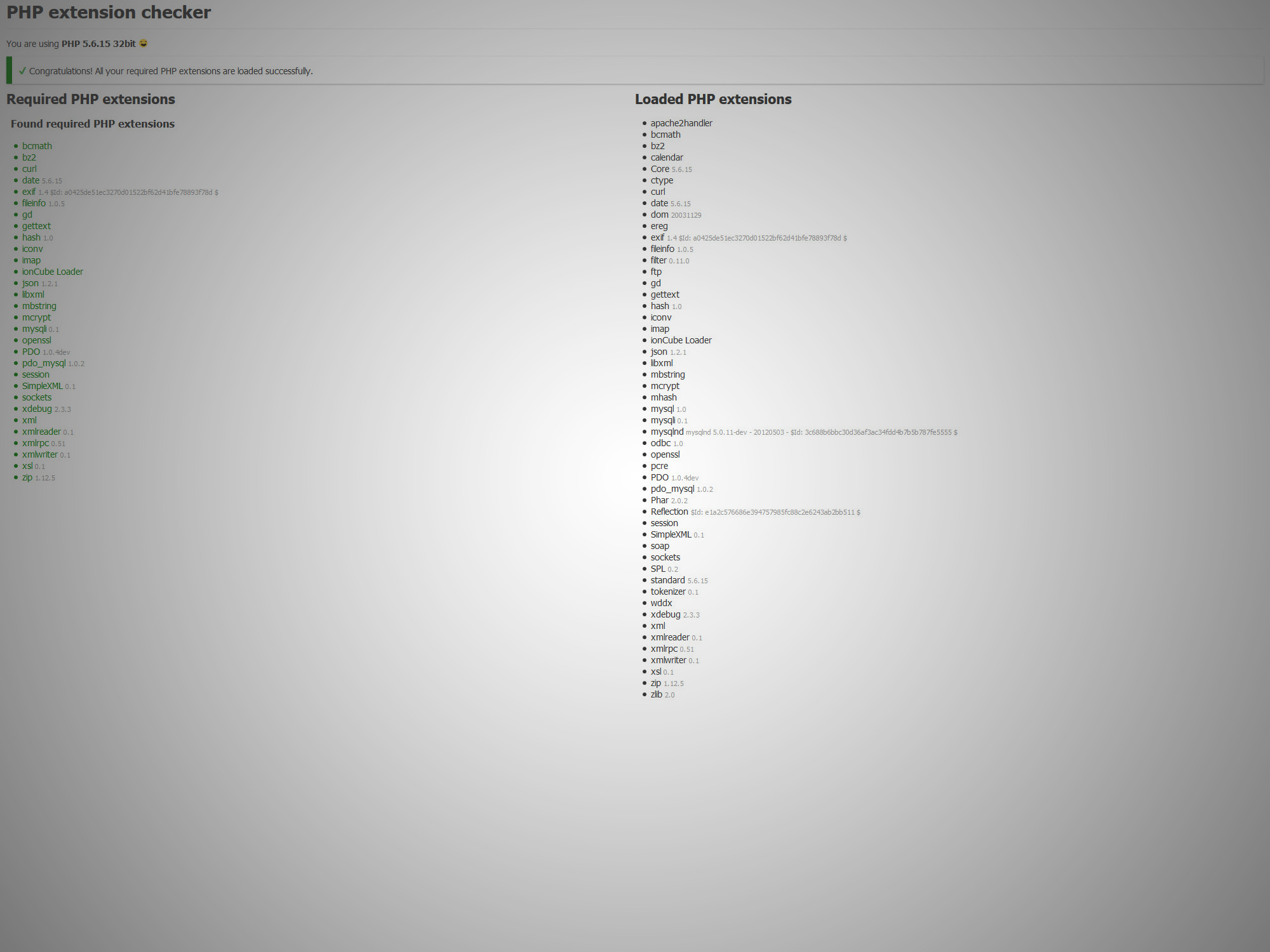 okvee php extension checker