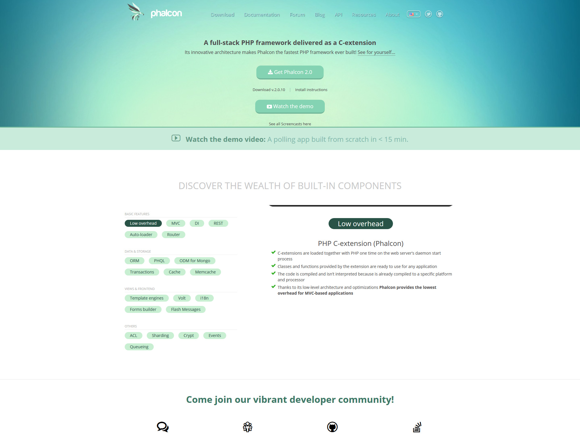 phalconphp web front
